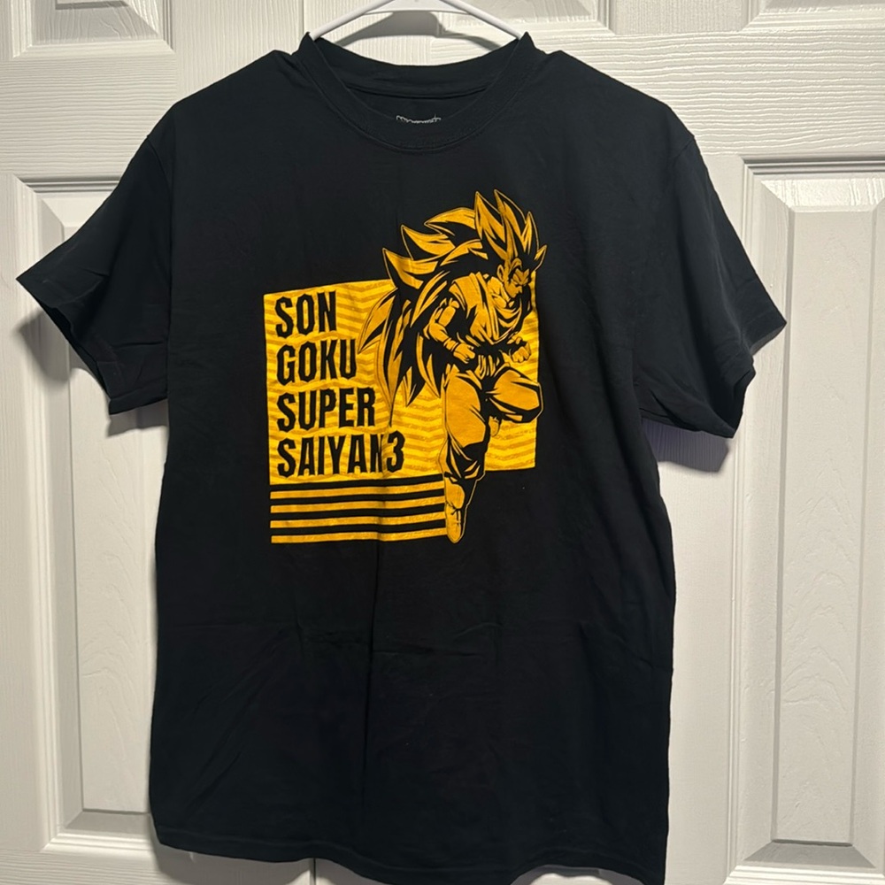 Dragon Ball Shirt Men's medium Black Super Saiyan 3 Son Goku Preowned